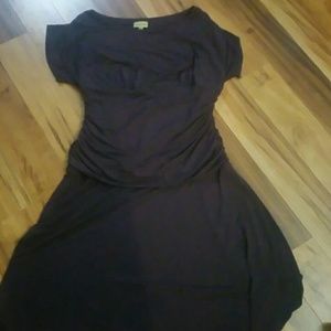 Midnight Velvet eggplant dress with dropped waist